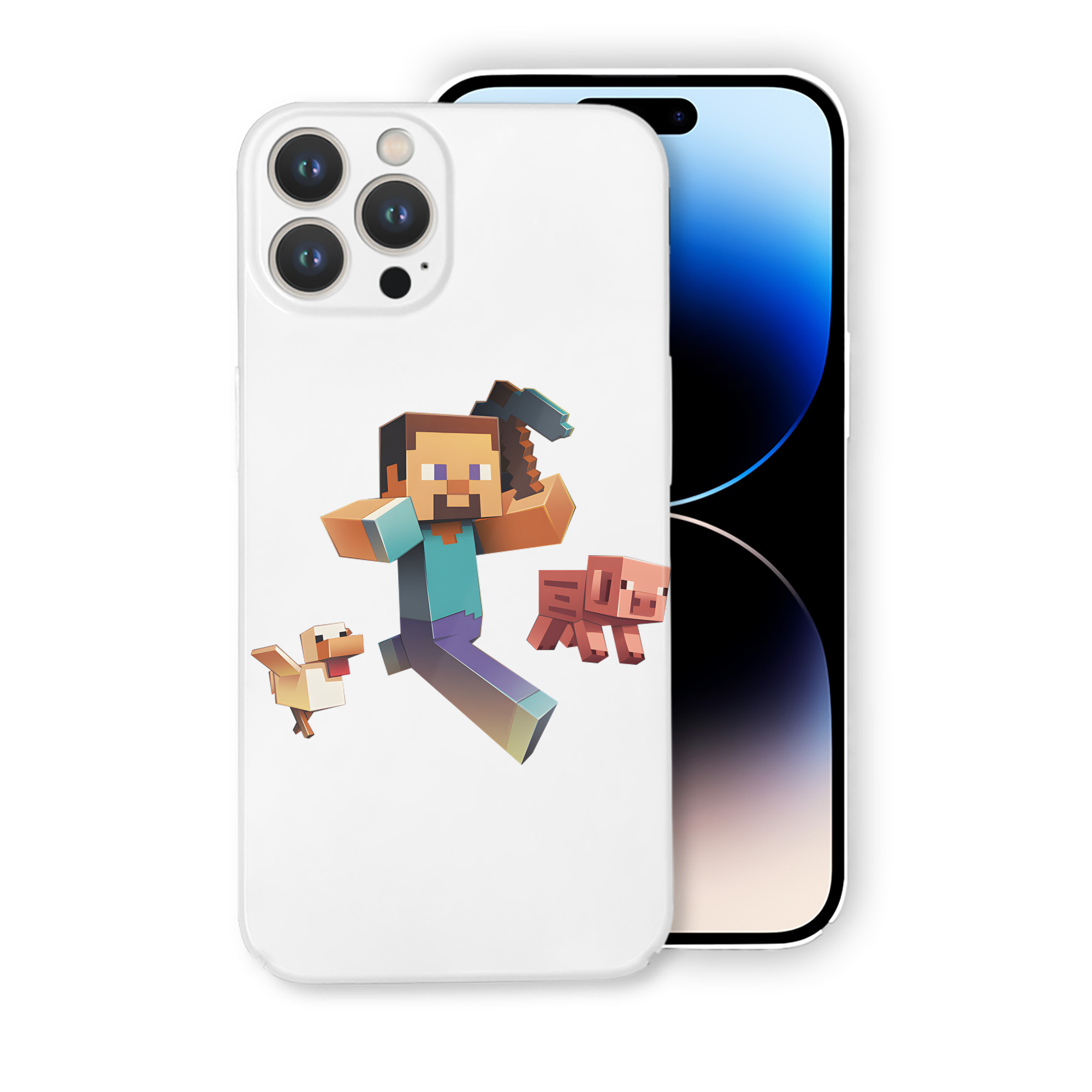 （画像用） マインクラフト ブロックの世界 Minecraft MC Block world 【iPhone 14シリーズ対応】ハードケース